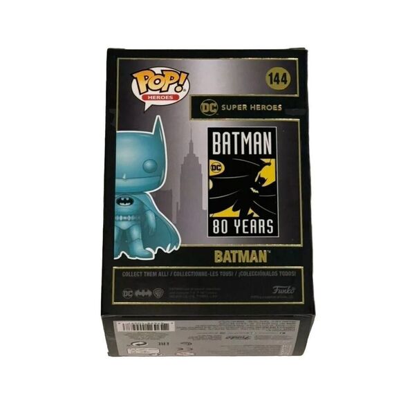 Funko Pop SDCC 2019 DC Teal Chrome Batman #144 with Sticker - Perfect - Rare - Picture 6 of 6